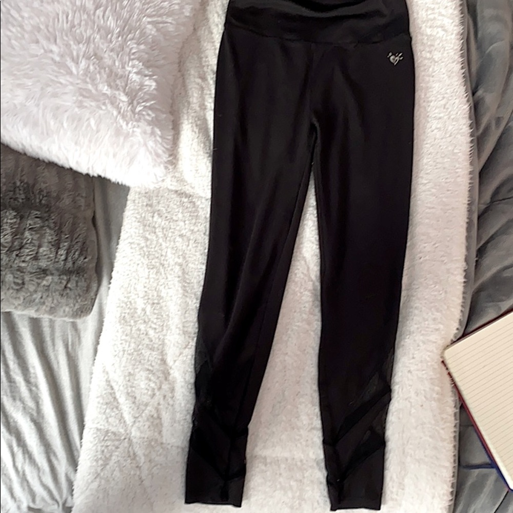 justice leggings w/ mesh bottom